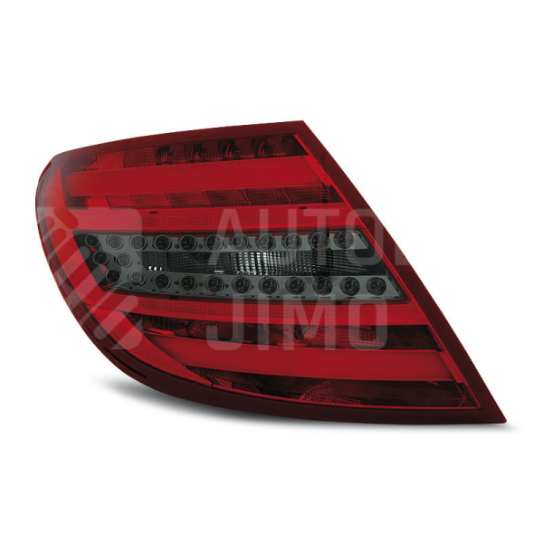 Zadní světla, lampy Mercedes C W204 07-10, sedan, LED proužky, červeno kouřové