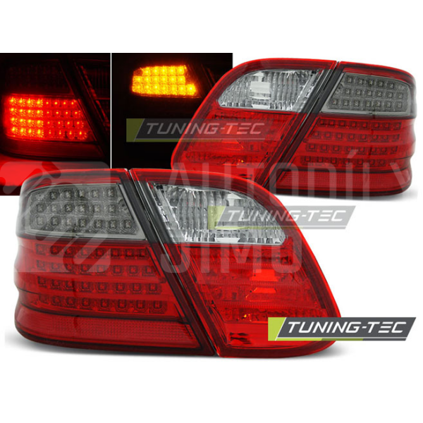 Zadní světla, lampy Mercedes CLK W208 97-02, LED, červeno-kouřové