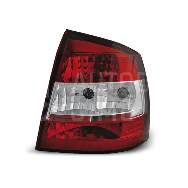 Zadní světla, lampy Opel Astra G 97-04, 3dv./5dv., červeno-bílé Zadní světla, lampy Opel Astra G 97-04, 3dv./5dv., červeno-bílé
