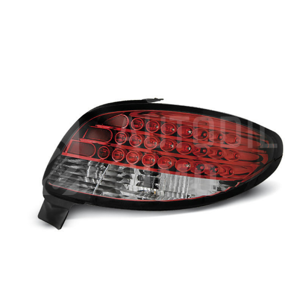 Zadní světla, lampy Peugeot 206 98-, LED, červeno-bílé