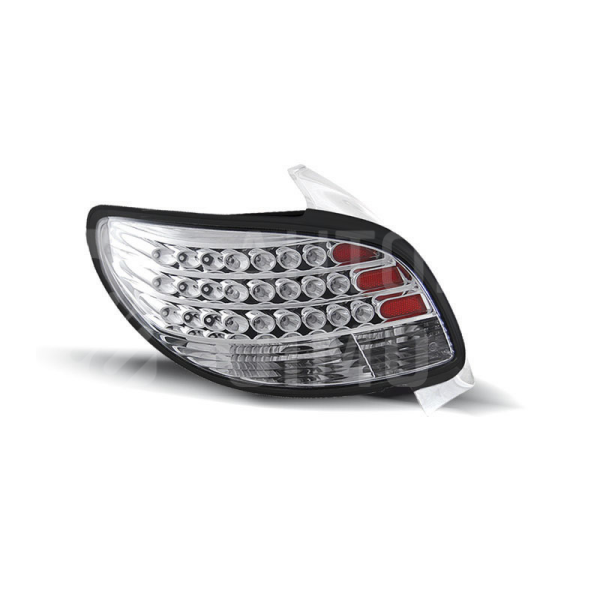 Zadní světla, lampy Peugeot 206 98-, LED, chromové.