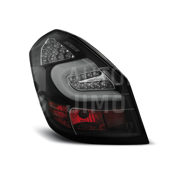 Zadní světla, lampy Škoda Fabia II 07-14, LED proužky, černé Zadní světla, lampy Škoda Fabia II 07-14, LED proužky, černé