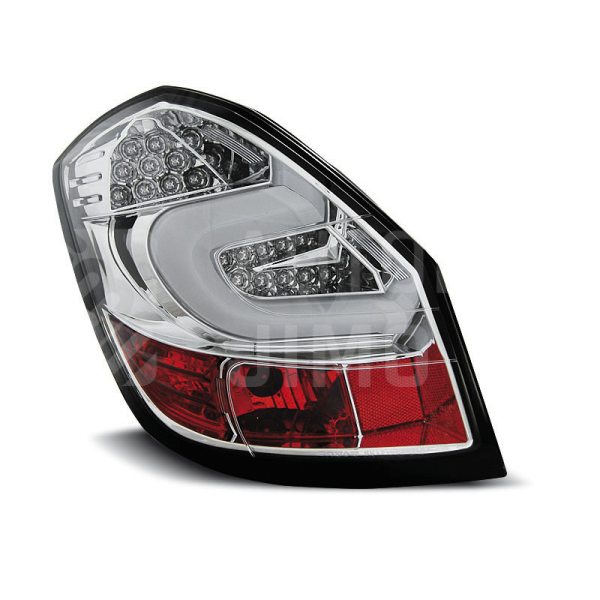 Zadní světla, lampy Škoda Fabia II 07-14, LED proužky, chromové Zadní světla, lampy Škoda Fabia II 07-14, LED proužky, chromové