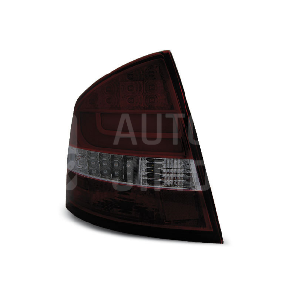 Zadní světla, lampy Škoda Octavia II 04-, hb, LED proužky, červeno-kouřové Zadní světla, lampy Škoda Octavia II 04-, hb, LED proužky, červeno-kouřové