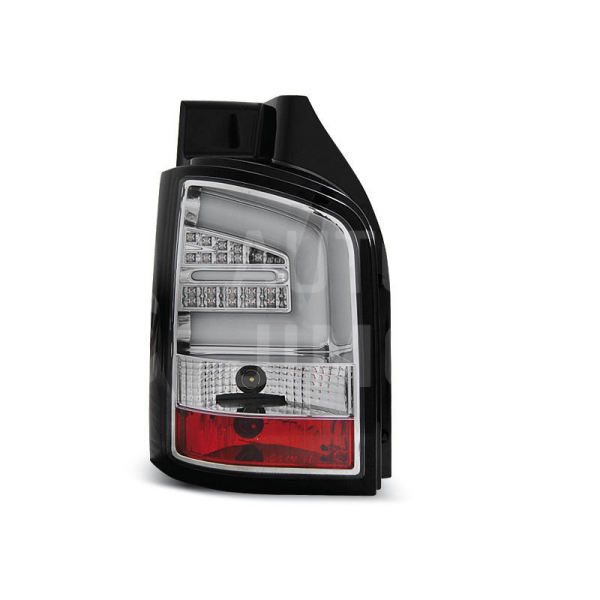 Zadní světla, lampy Volkswagen T5 10-15, LED proužky, chromové