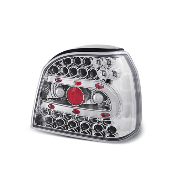 Zadní světla, lampy VW Golf III 91-97 hb/cab, LED, chromové.