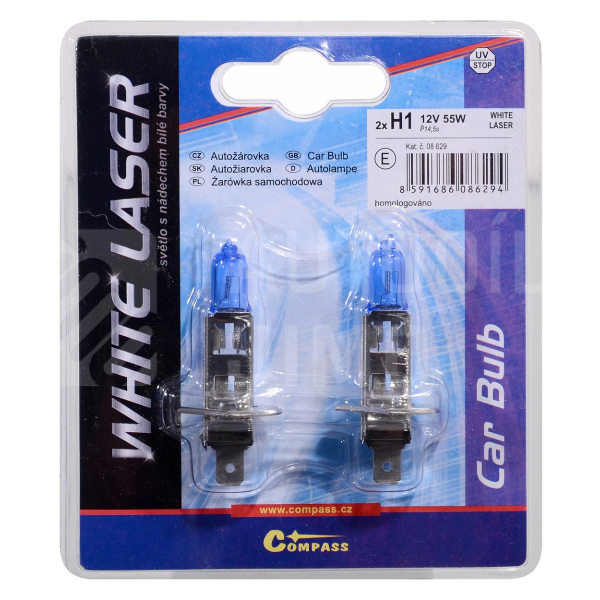 Žárovka 12V H1 55W P14,5s WHITE LASER blister 2ks