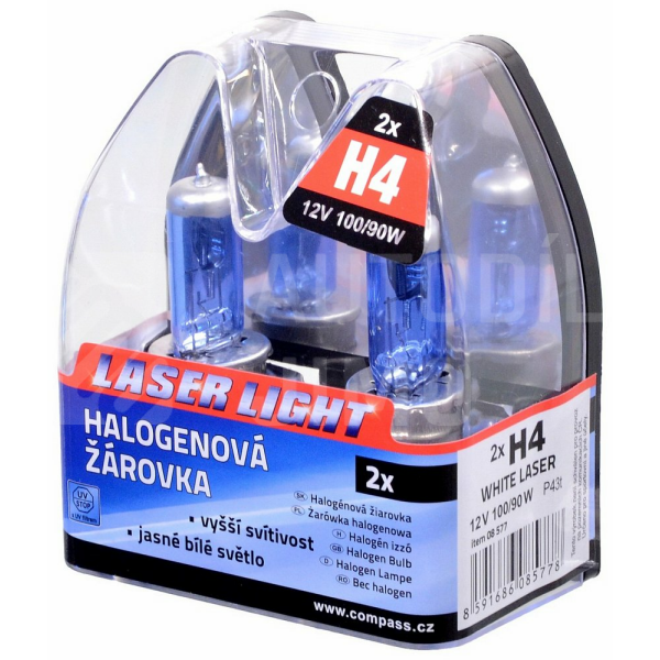 Žárovka 12V H4 100/90W P43t WHITE LASER 2ks