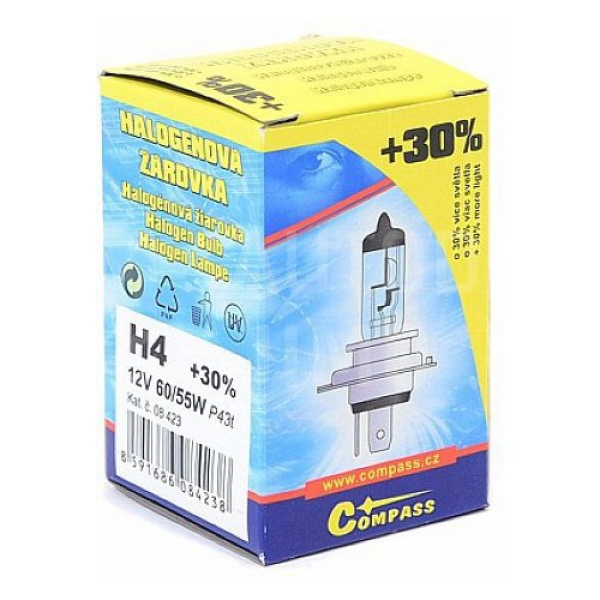 Žárovka 12V H4 60/55W  P43t box FLASCH svítivost +30%