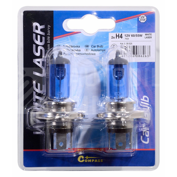 Žárovka 12V H4 60/55W P43t WHITE LASER blister 2ks