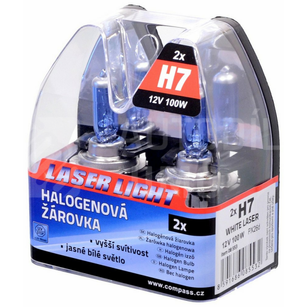 Žárovka 12V H7 100W WHITE LASER 2ks