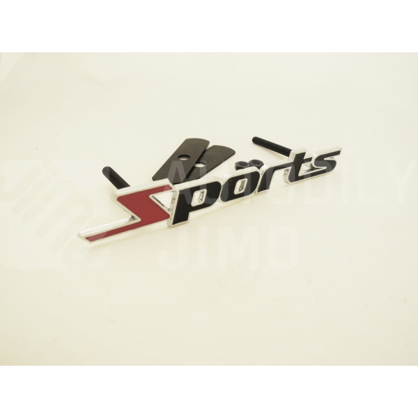 Znak, logo, emblém, nápis Sports, kovový - na přední masku Znak, logo, emblém, nápis Sports, kovový - na přední masku