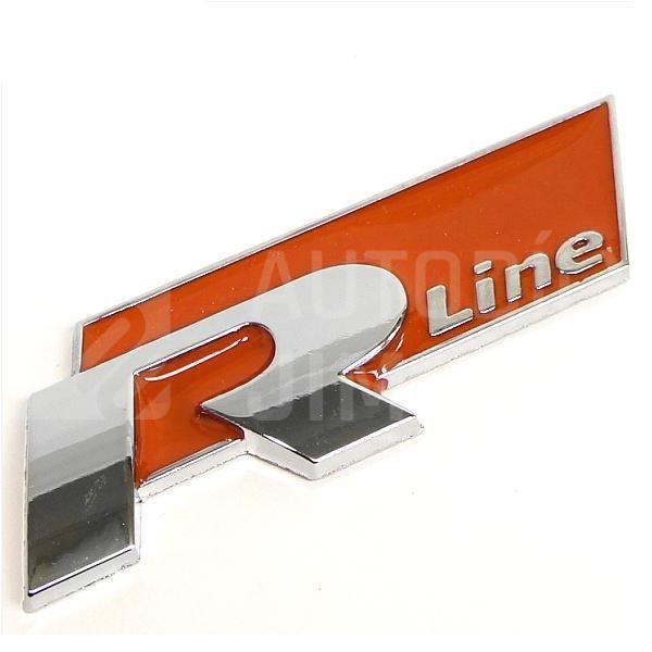 Znak, logo, emblém, nápis VW R-Line 3D - oranžový Znak, logo, emblém, nápis VW R-Line 3D - oranžový