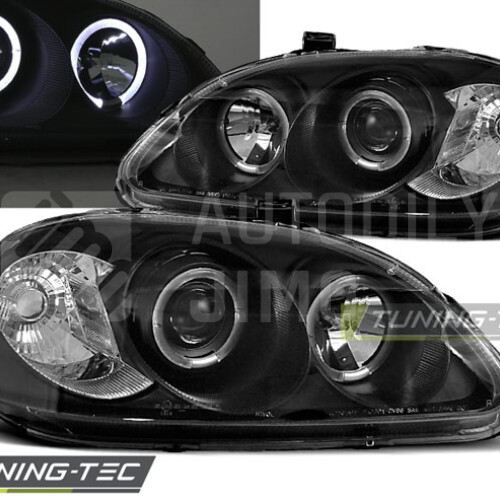 Přední světla, lampy Angel Eyes Honda Civic 95-99 černá, 2dv, 3dv, 4dv.jpg