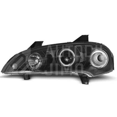 Přední světla, lampy Angel Eyes Opel Tigra 94-00 černá H1.jpg