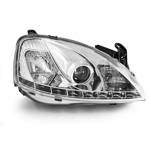 Přední světla, lampy Opel Corsa C 00-06 Day light chromové.jpg
