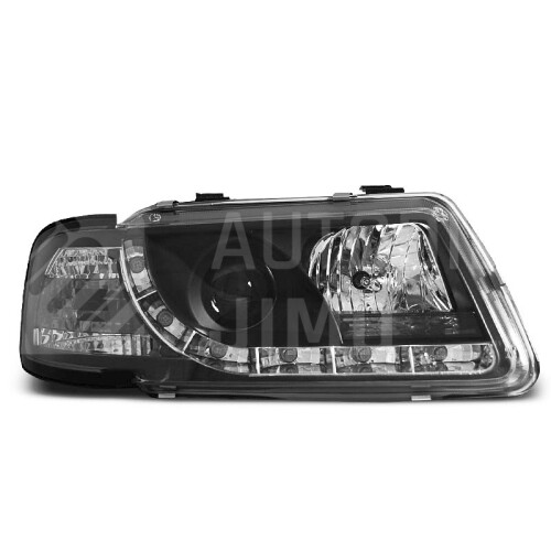 Přední světla, lampy s denním svícením, DRL Audi A3 8L 96-00 černé.jpg