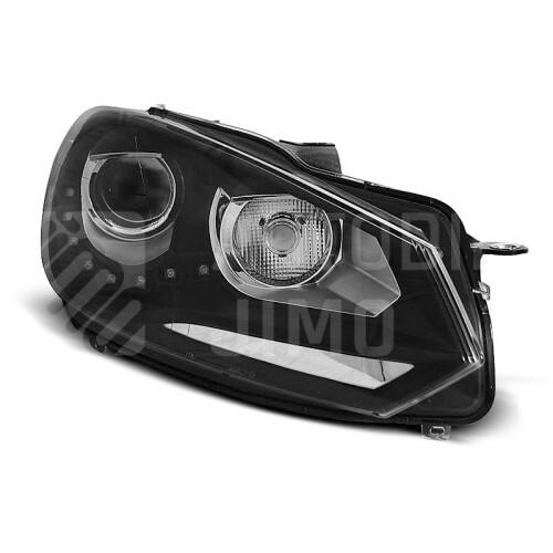 Přední světla, lampy s denním svícením, DRL VW Golf VI 08-13 černé.jpg