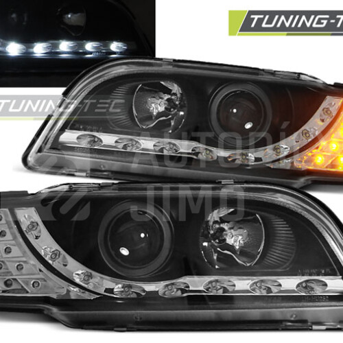 Přední světla, lampy Volvo S40, V40 96-00 Day light, černá, LED blinkr.jpg