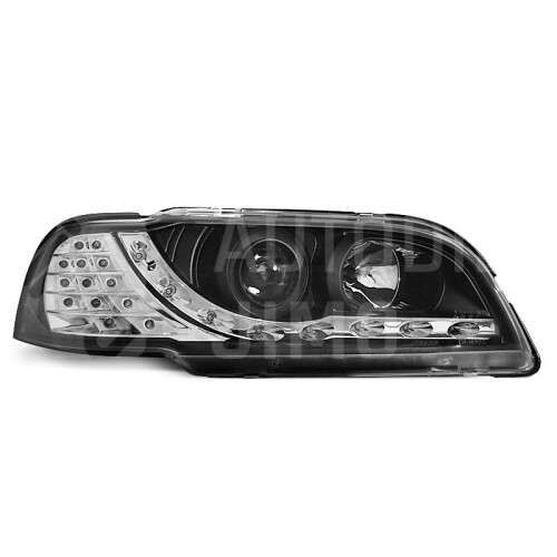 Přední světla, lampy Volvo S40, V40 96-00 Day light, černá, LED blinkr.jpg