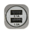 Compass Zástrčka autozapalovače 12/24V 2xUSB 5V (1,0+2,1A) METAL