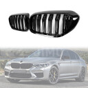 Přední maska BMW 5 G30, G31 2017–2020 černý lesk, foto na voze