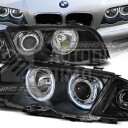 Přední světla Angel Eyes BMW E46 sedan/combi -01 černá H7