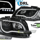 Přední světla Audi A3 8P 03-08 LED TUBE light, s denním svícením DRL Černá