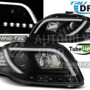 Přední světla Audi A4 04-08 LED TUBE light, s denním svícením DRL Černá