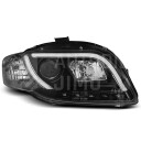 Přední světla Audi A4 04-08 LED TUBE light, s denním svícením DRL Černá