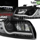 Přední světla AUDI A4 B6 00-04 - LED TUBE LIGHT - Černá H1