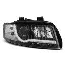 Přední světla AUDI A4 B6 00-04 - LED TUBE LIGHT - Černá H1