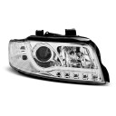 Přední světla AUDI A4 B6 00-04 - LED TUBE LIGHT Chromová H1