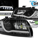 Přední světla AUDI A4 B6 00-04 - LED TUBE LIGHT, DRL - černé
