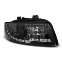 Přední světla AUDI A4 B6 - LED TUBE LIGHT, LED blinkr - černé