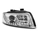 Přední světla AUDI A4 B6 - LED TUBE LIGHT, LED blinkr - chromové