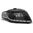 Přední světla Audi A4 B7 Day light, LED blinkr, Černá H7/H1