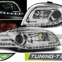 Přední světla Audi A4 B7 Day light, LED blinkr, chromové H7/H1