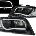 Přední světla AUDI A6 97-01 - LED TUBE LIGHT Černá