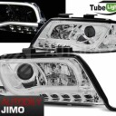 Přední světla AUDI A6 C5 01-04 - LED TUBE LIGHT Chromová