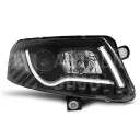 Přední světla AUDI A6 C6 04-08, LED TUBE LIGHT Černá