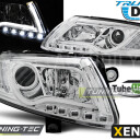 Přední světla Audi A6 C6 Tube light, Xenon s denním svícením chromová