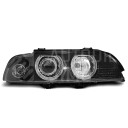 Přední světla, lampy Angel Eyes BMW 5 E39 95-03, XENON, černé