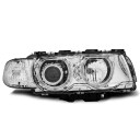 Přední světla, lampy Angel Eyes BMW 7 E38 98-01, chromové H7/H7