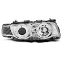 Přední světla, lampy Angel Eyes BMW 7 E38 98-01, XENON chromové 