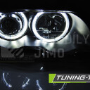 Přední světla, lampy Angel Eyes BMW E46 01-05, sedan, combi - černá 