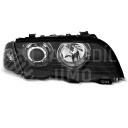 Přední světla, lampy Angel Eyes BMW E46 01-05, sedan, combi - černá 