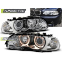 Přední světla, lampy Angel Eyes BMW E46 coupé, cabrio 99-01 chromová H7