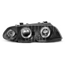 Přední světla, lampy Angel Eyes BMW E46 sedan/combi -01 černá