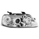 Přední světla, lampy Angel Eyes Chevrolet Aveo 03-06 chromová H1